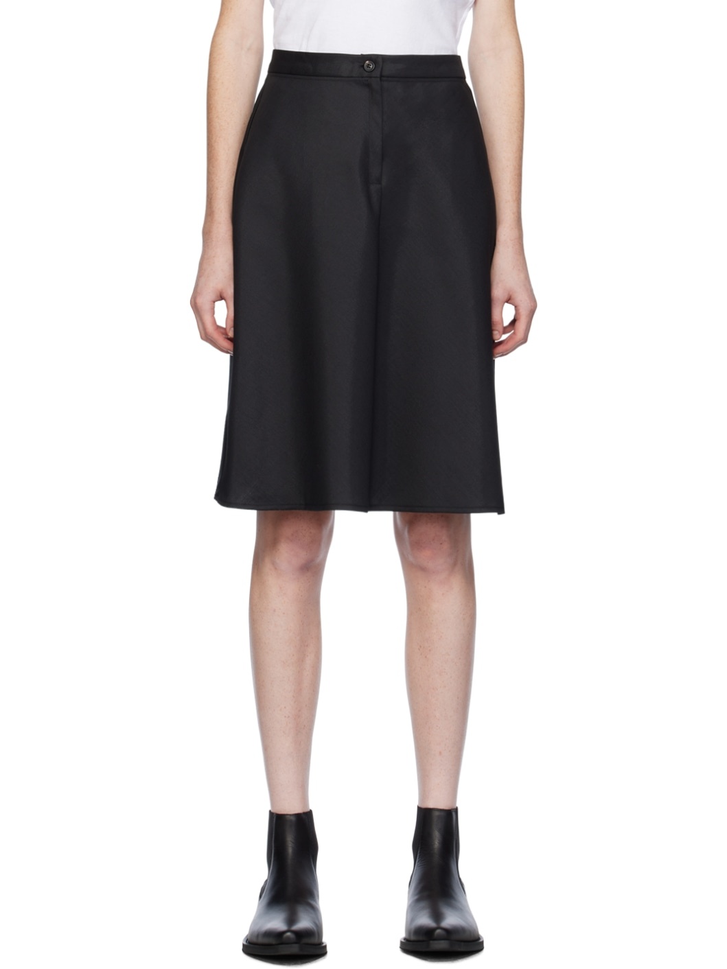 Black Curtain Midi Skirt - 1