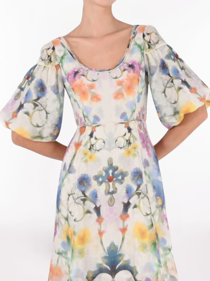 Marchesa RAMIE PUFF SLEEVE MAXI DRESS outlook