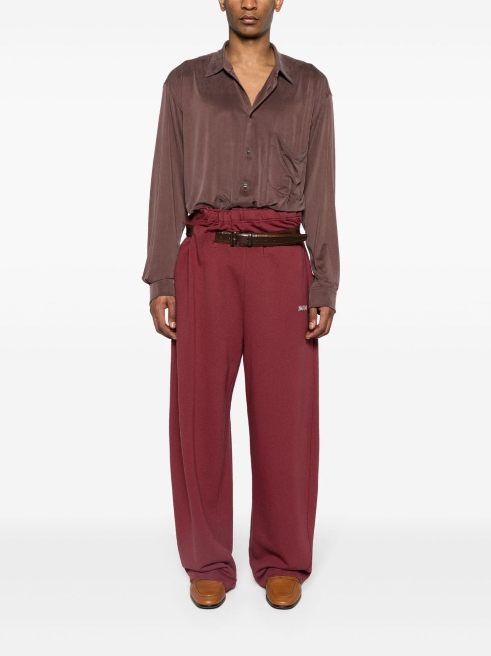 braided-strap detailed silk shirt - 2