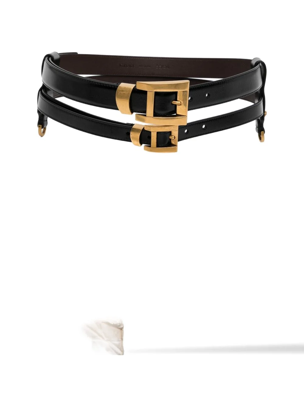 double-strap leather belt - 1