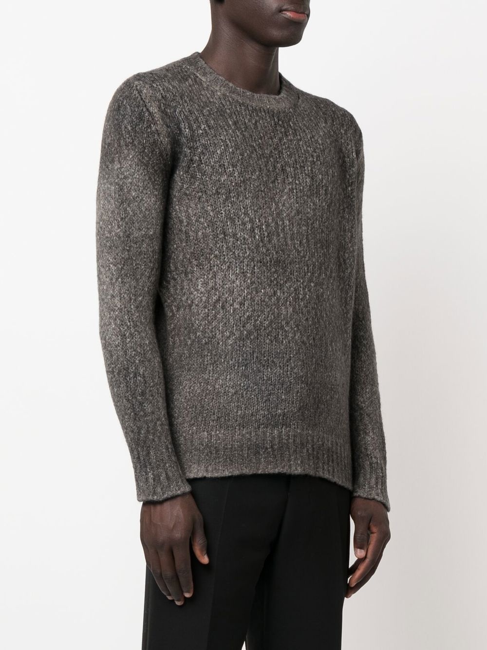 distressed-effect crew-neck jumper - 3