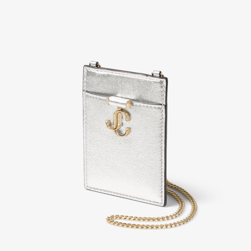 ID Holder With Chain
Silver Metallic Nappa Leather ID Holder 2