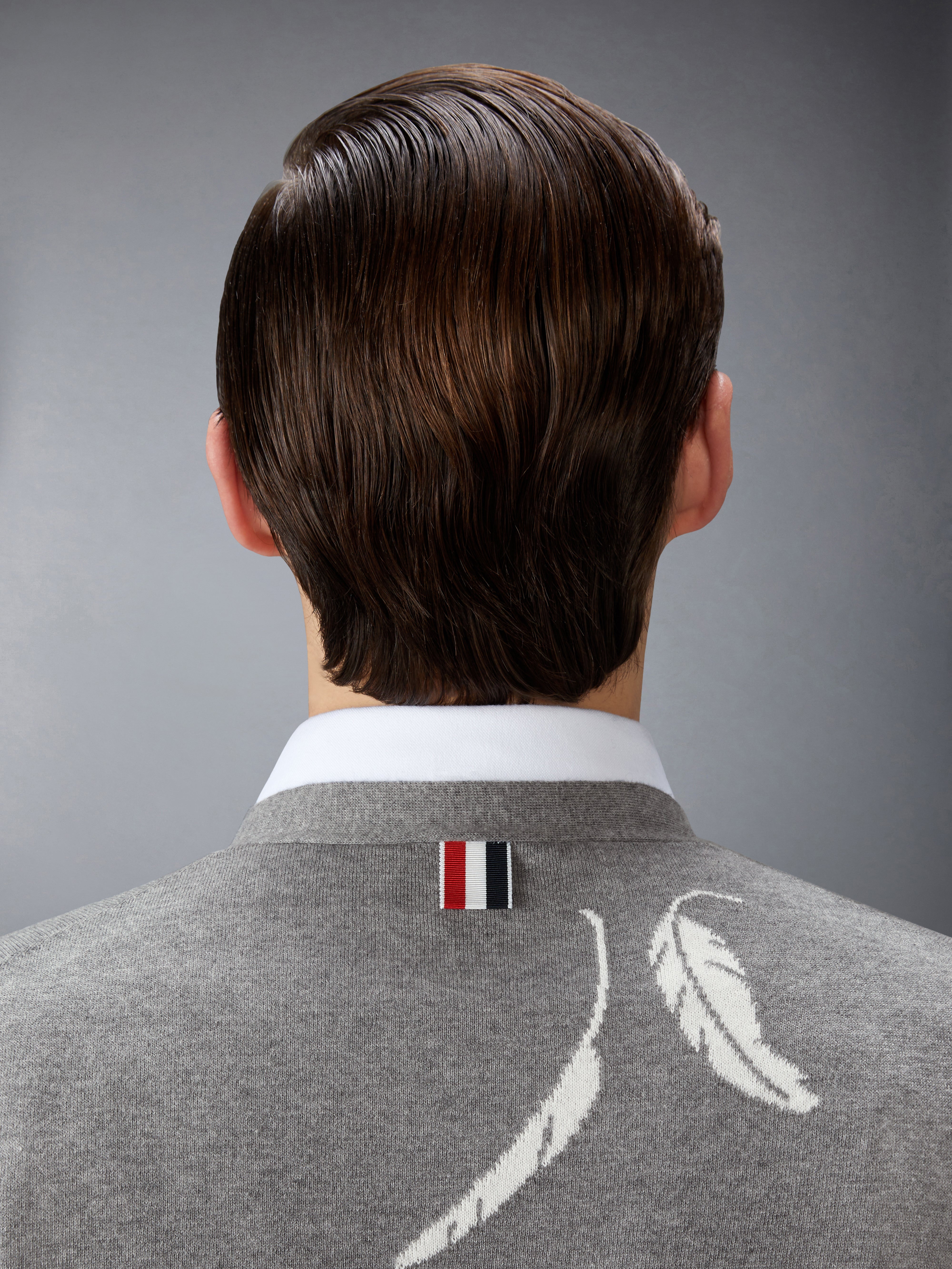 FEATHER INTARSIA 4-BAR CARDIGAN - 6