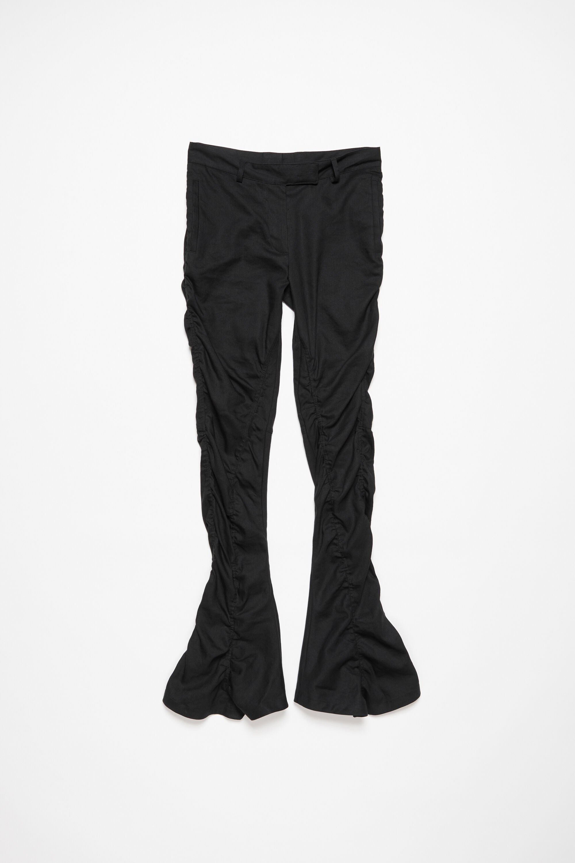 Fluid linen trousers - Black - 7