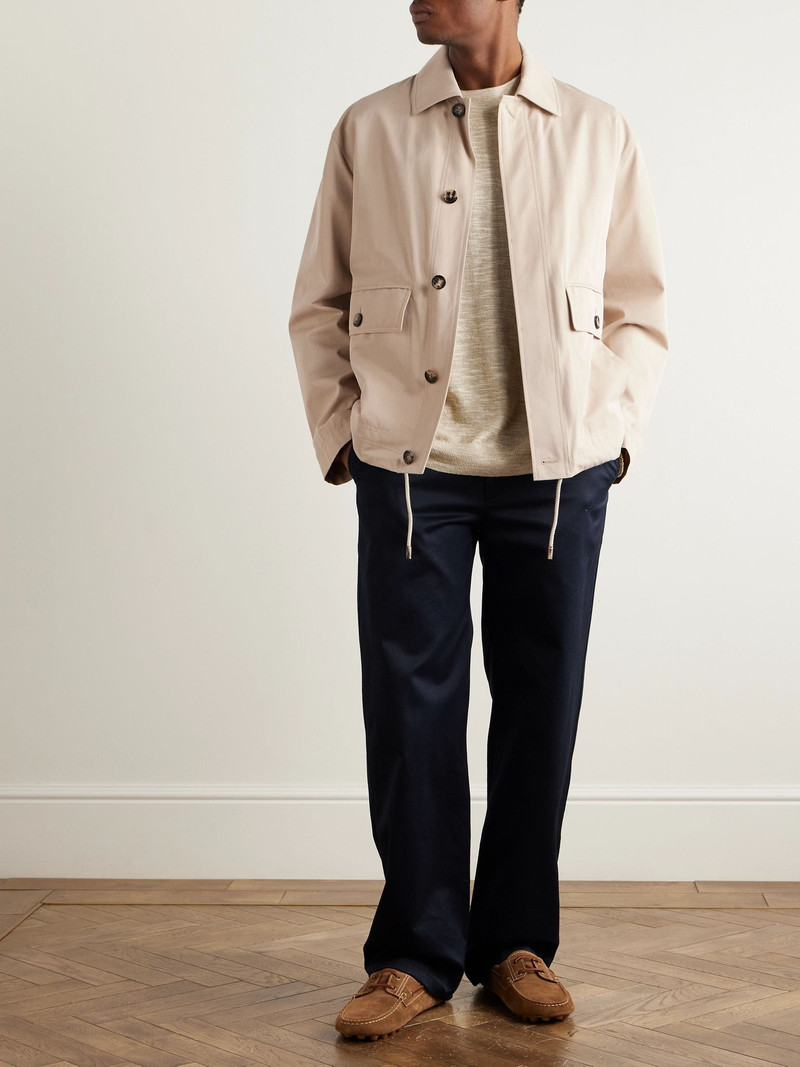 Loro Piana Rudolf Rain System® Cotton-Blend Gabardine Blouson Jacket Beige outlook