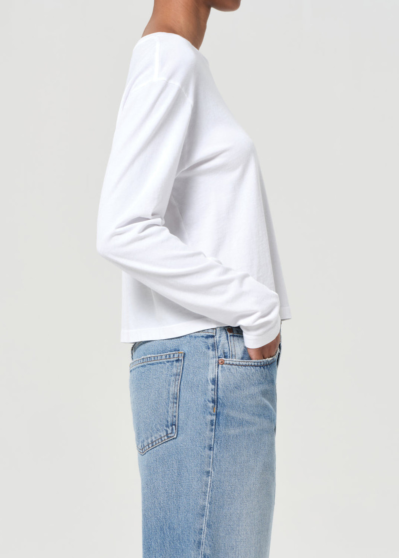 SYDNEY LONG SLEEVE TEE IN WHITE 3