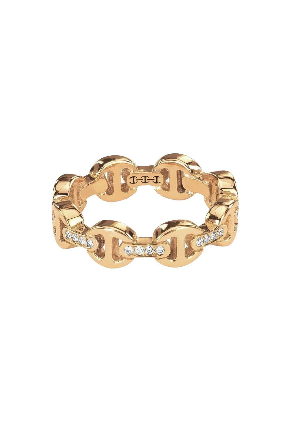 Dame Tri-Link Diamond Bridge Ring - 1