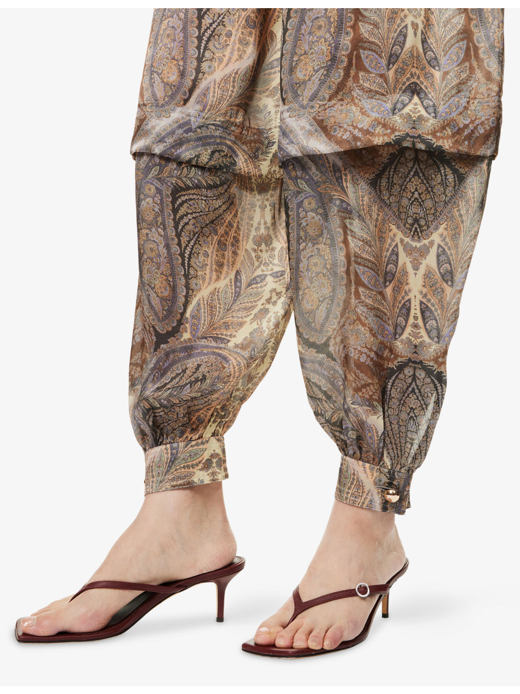 Printed Silk Harem Trousers - 5