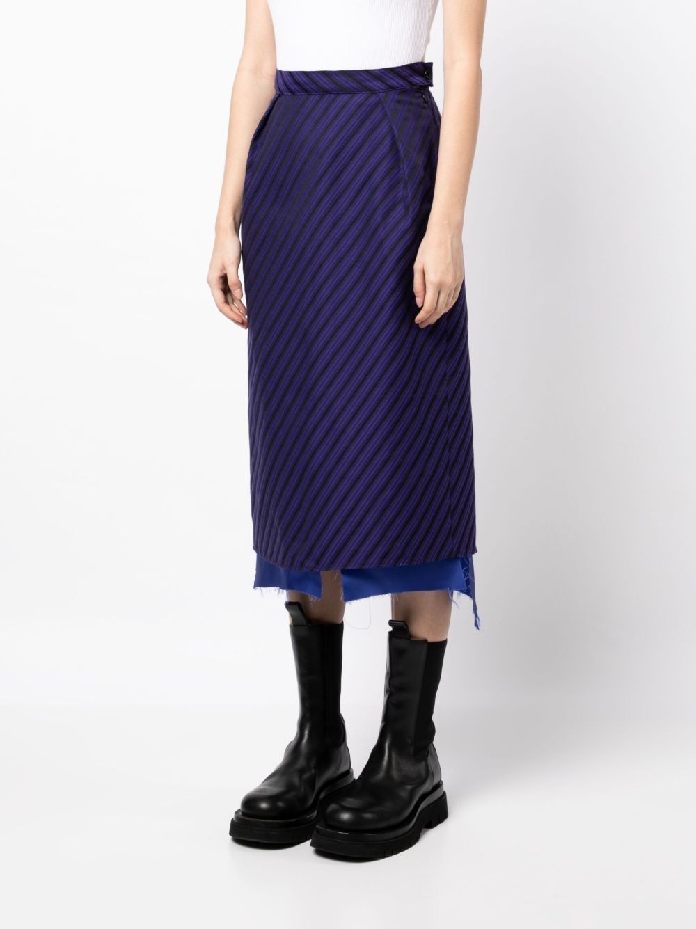 raw-hem striped skirt - 3