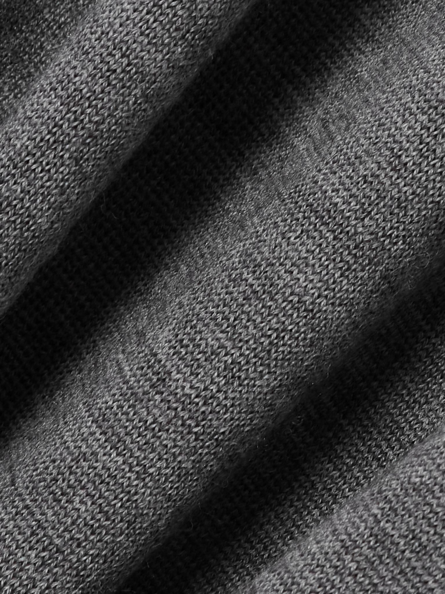 Wool and silk-blend turtleneck dress Gray - 4