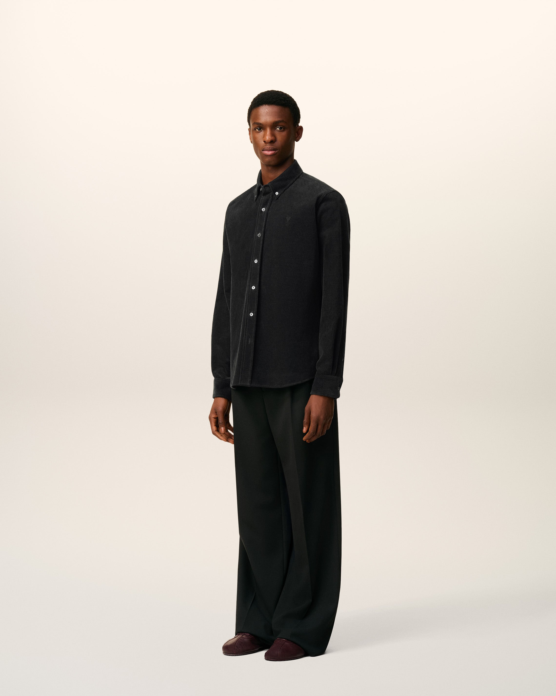 BLACK COTTON BUTTON DOWN AMI DE COEUR SHIRT - 7