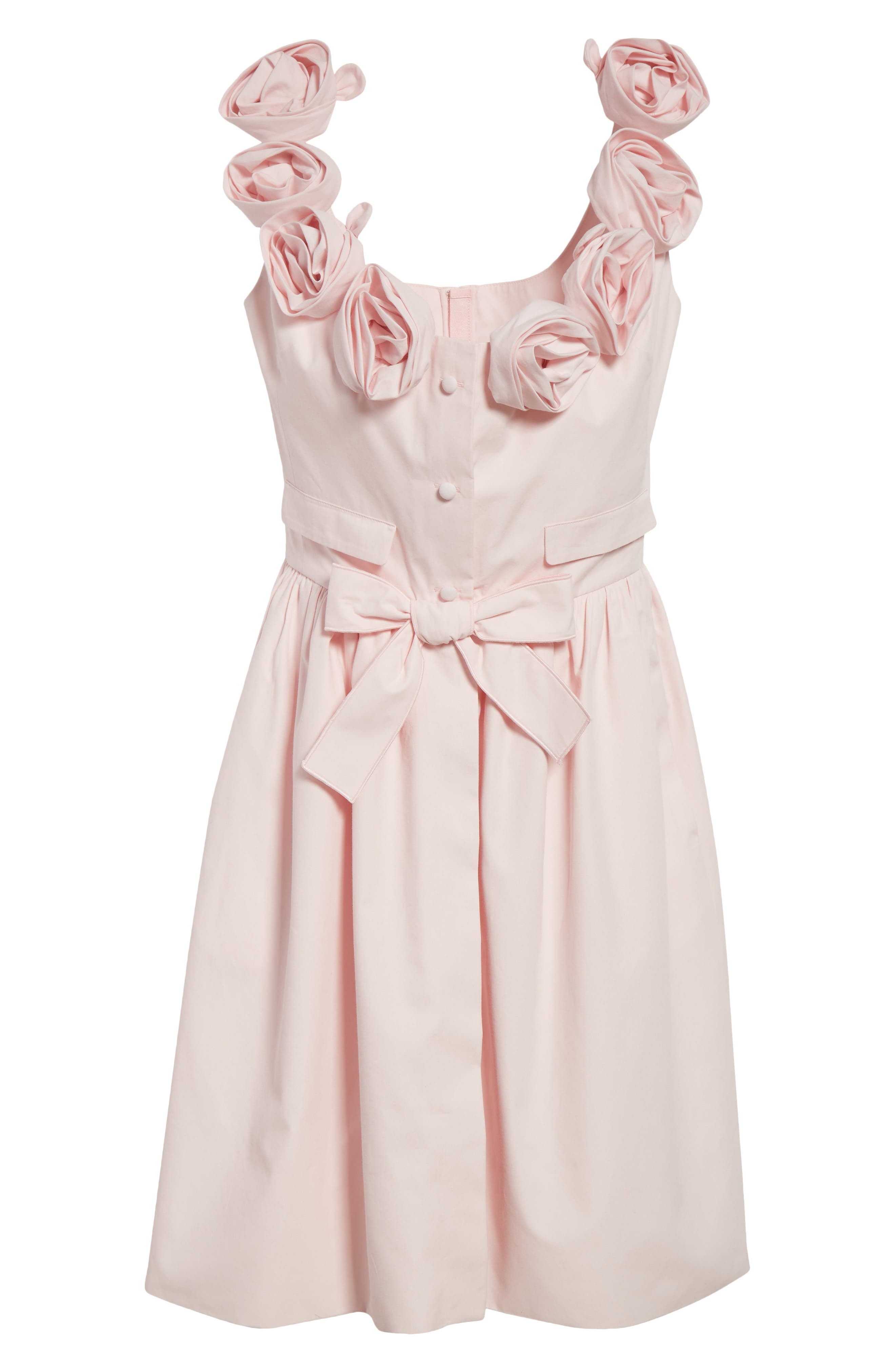 Giambattista Valli Rosette Embellished Cotton Poplin Minidress in Pale Rose at Nordstrom - 5