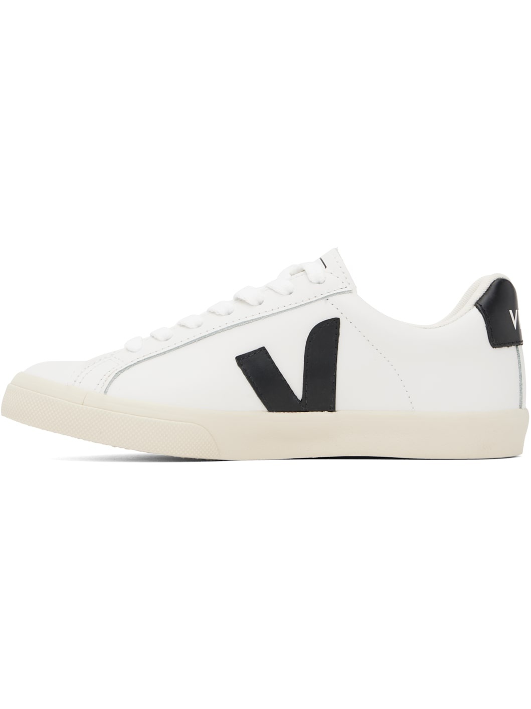 White & Black Esplar Leather Sneakers - 3
