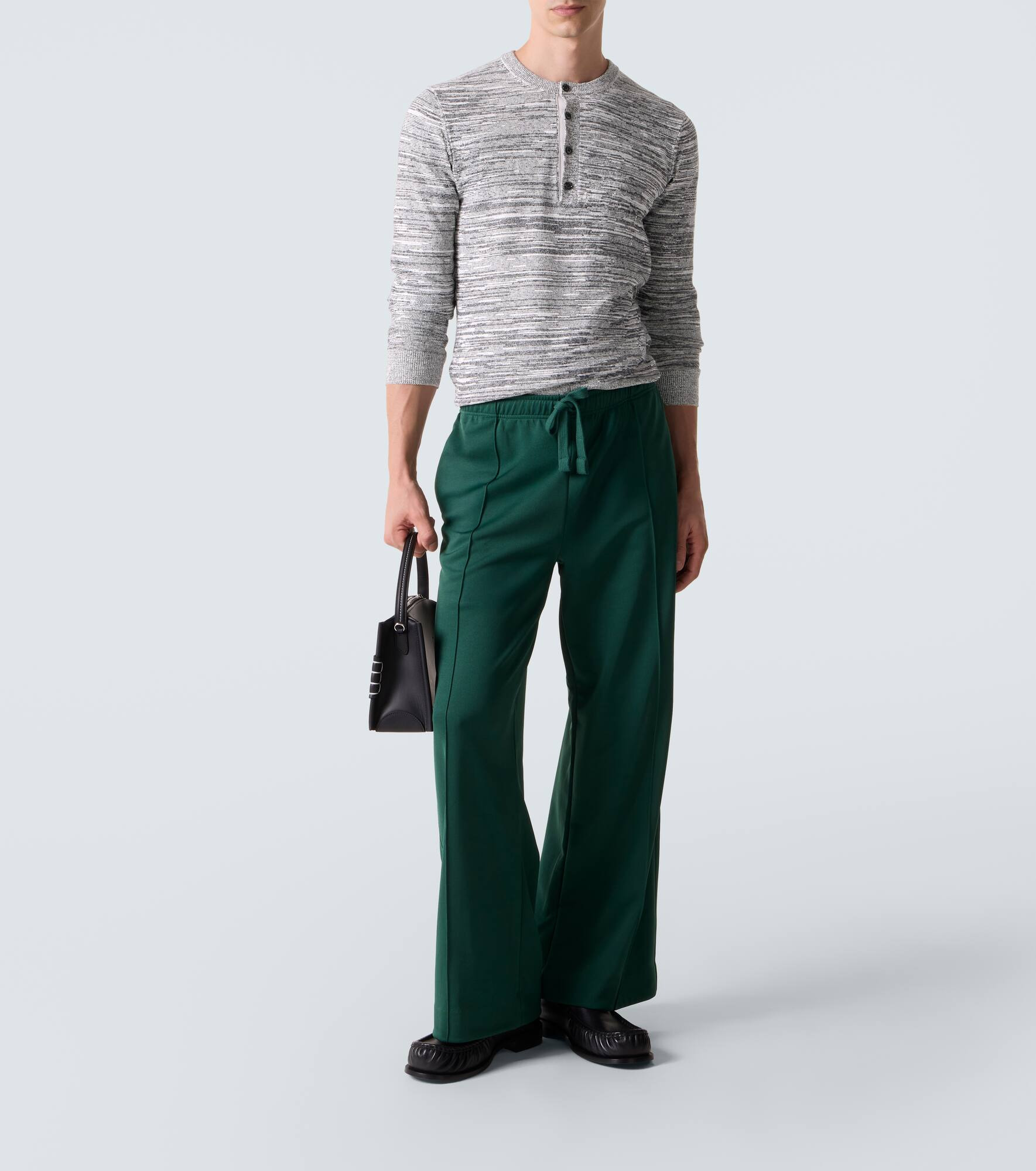 Cotton and linen-blend Henley shirt - 2