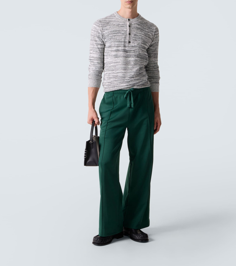 JW Anderson Cotton and linen-blend Henley shirt outlook