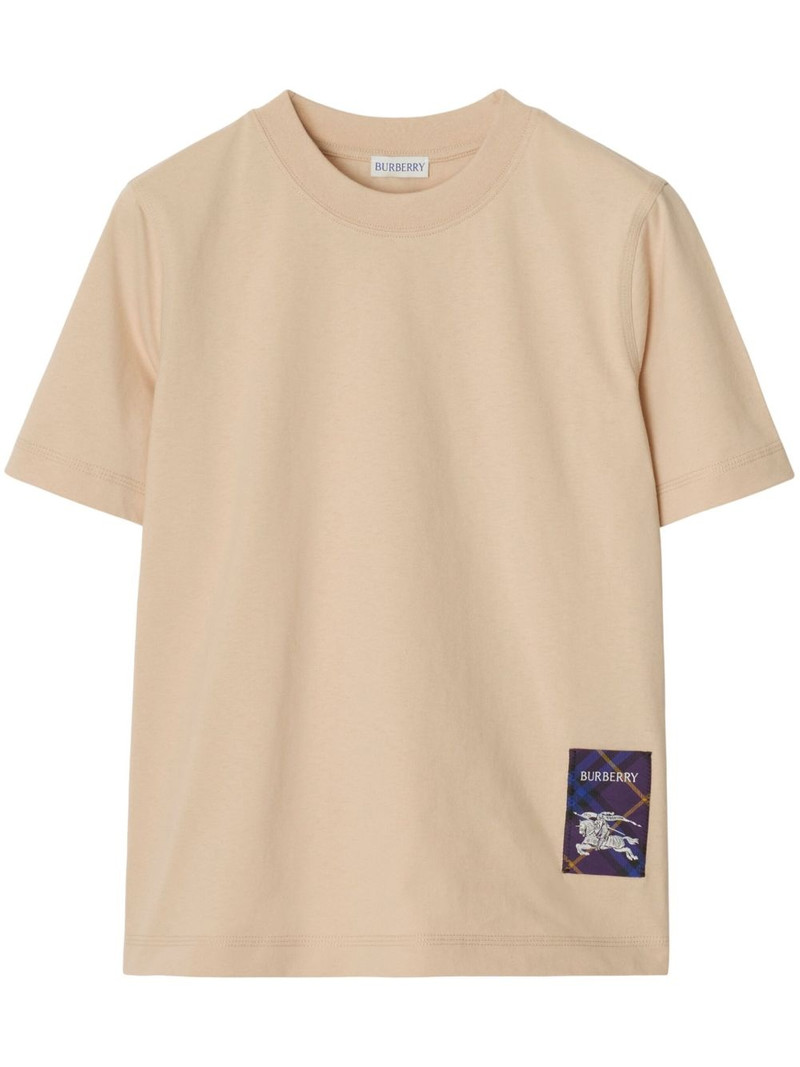 check-label cotton T-shirt 1
