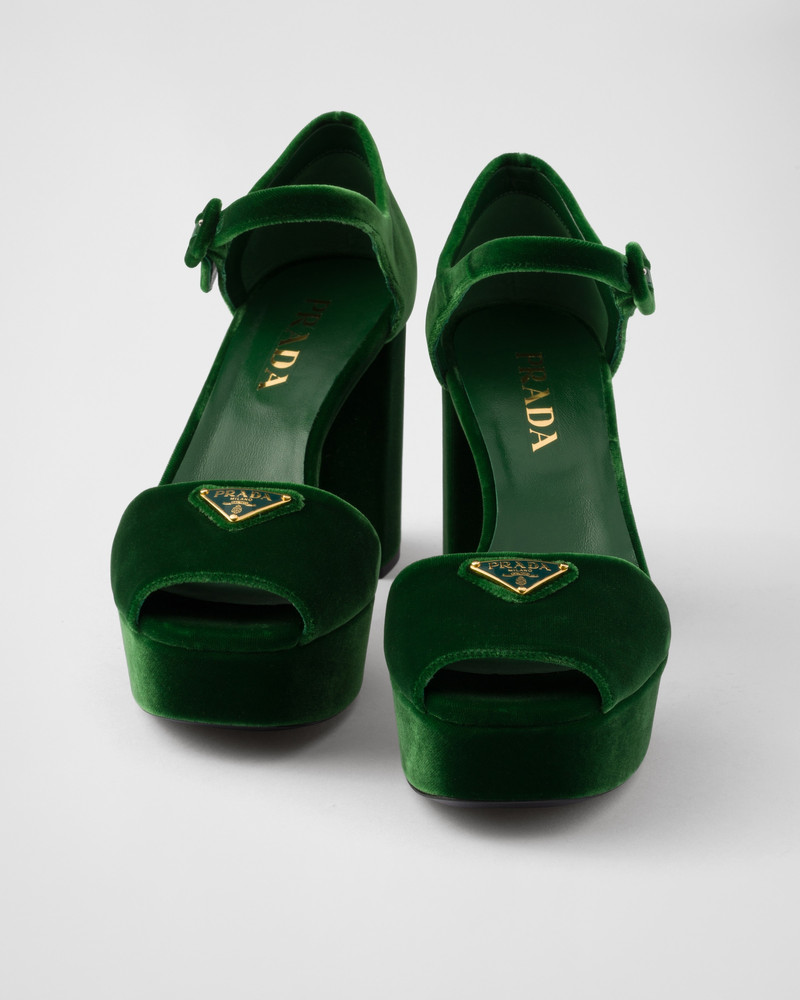Velvet platform sandals 5