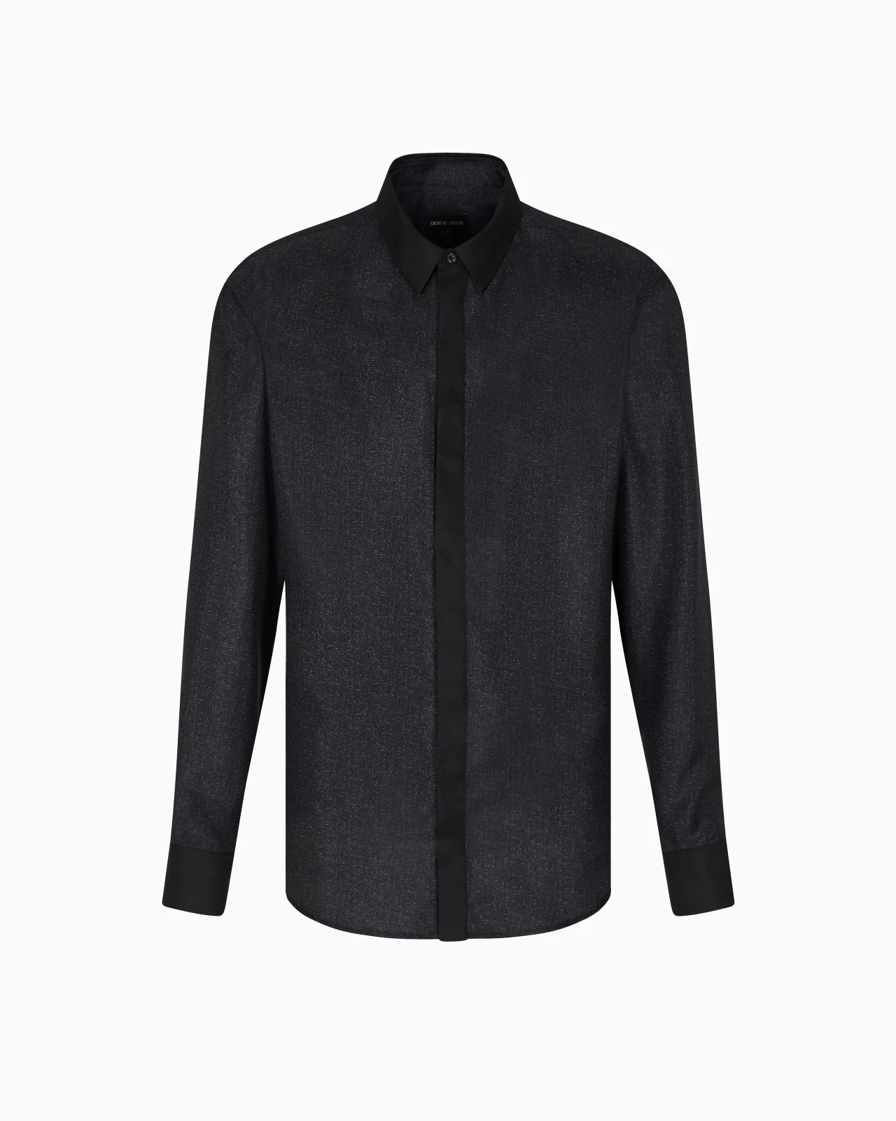 GIORGIO’S SHIRT IN SILK TWILL WITH A DIAGONAL PRINT - 1
