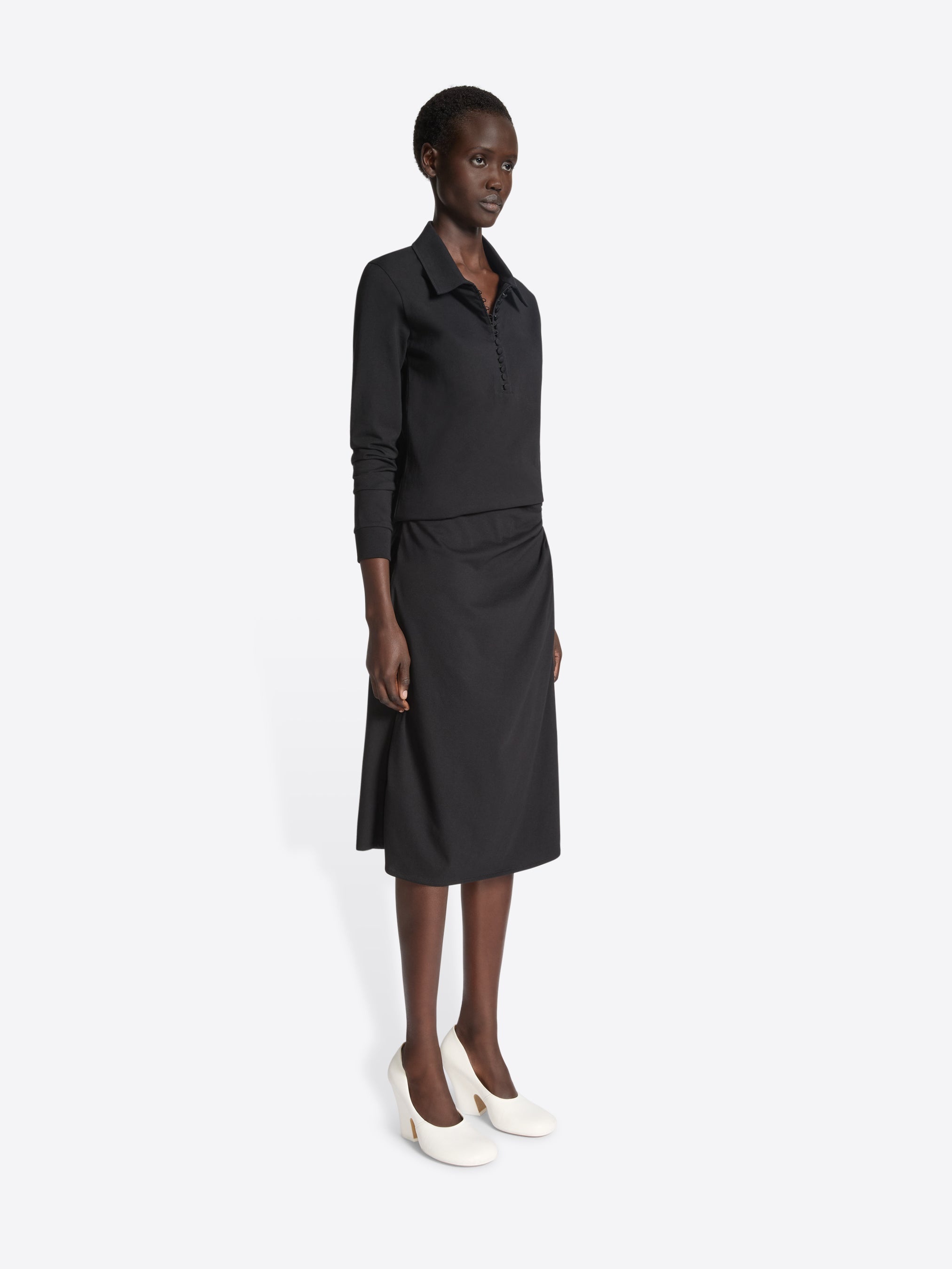 DRAPED JERSEY SKIRT - 3