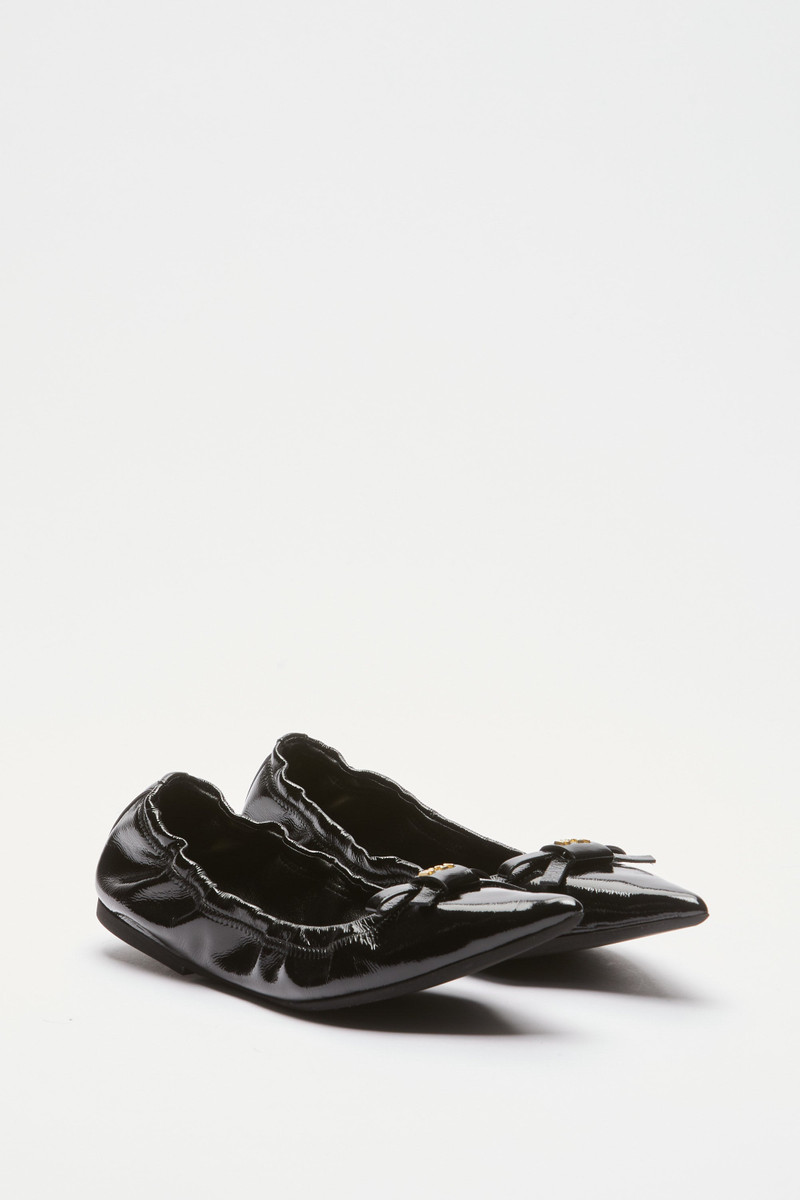 POINTED TOE BALLERINAS WITH BOW AND LOGO 1
