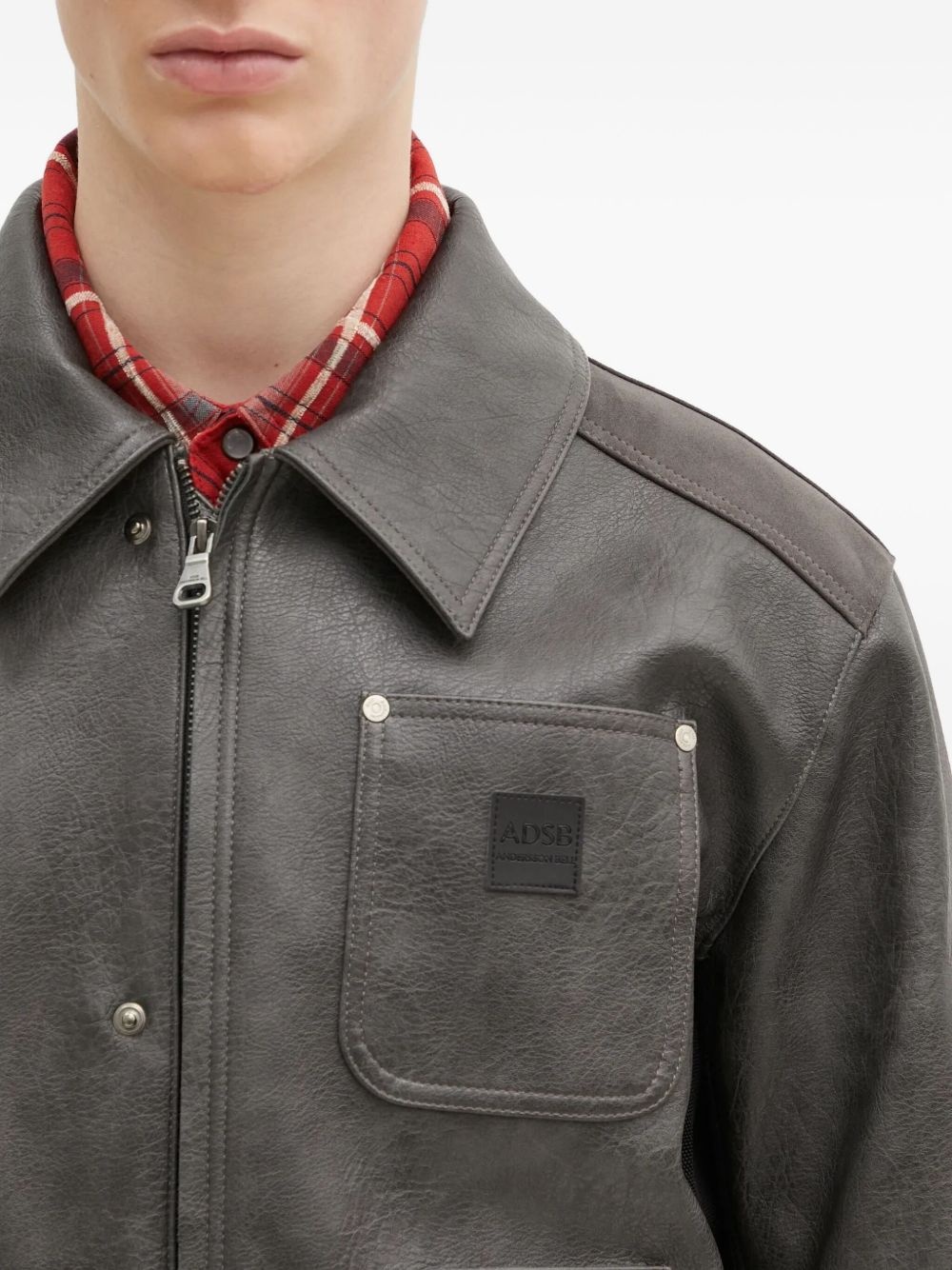 panelled zip-up work jacket - 4
