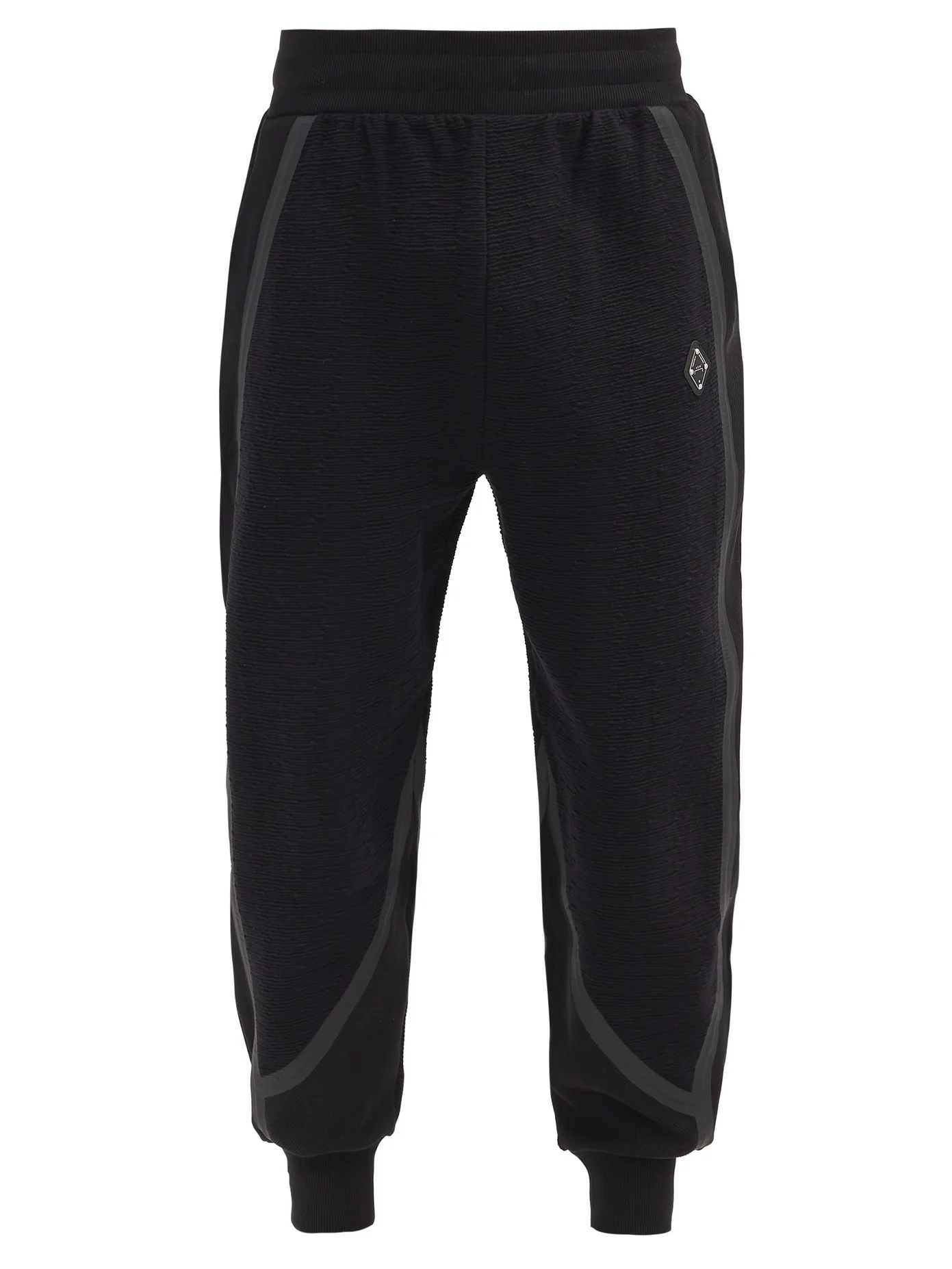 Logo-plaque cotton-blend jersey track pants - 1