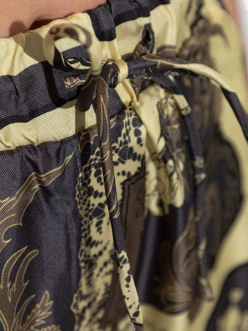 Printed Silk Twill Elasticated Pants 5