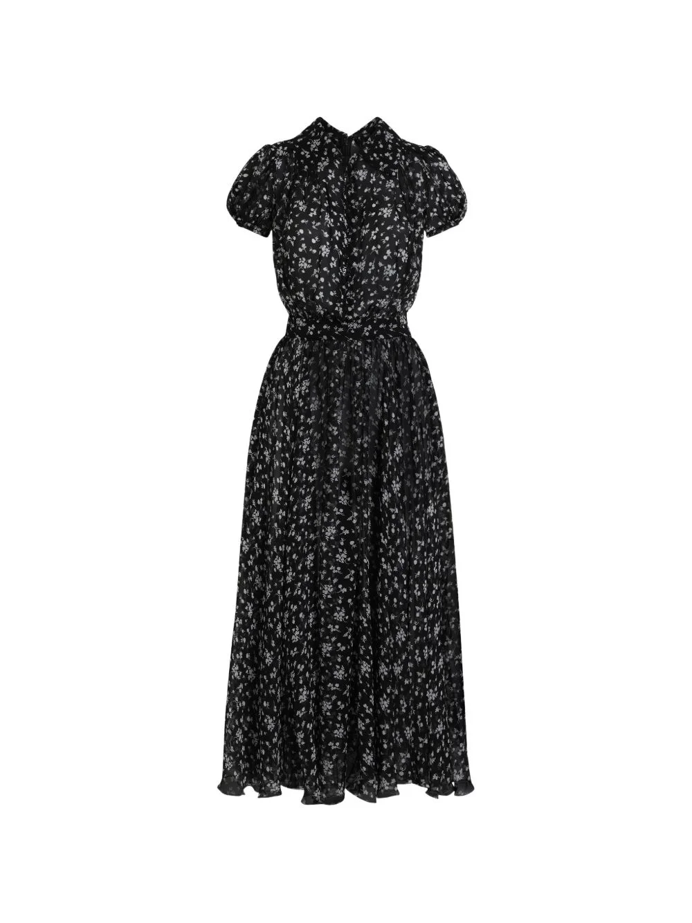 floral-print chiffon dress - 1