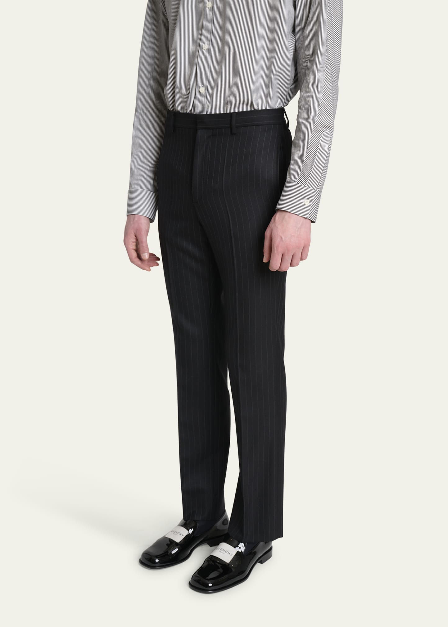 Men's Classic-Fit Pinstripe Formal Trousers - 3