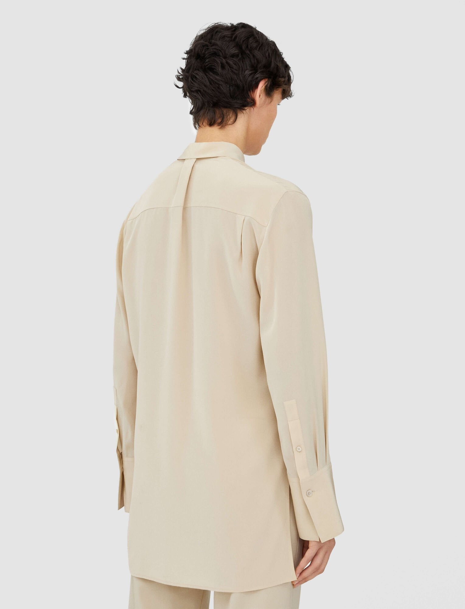 JOSEPH Silk Crepe de Soie Bold Blouse | REVERSIBLE