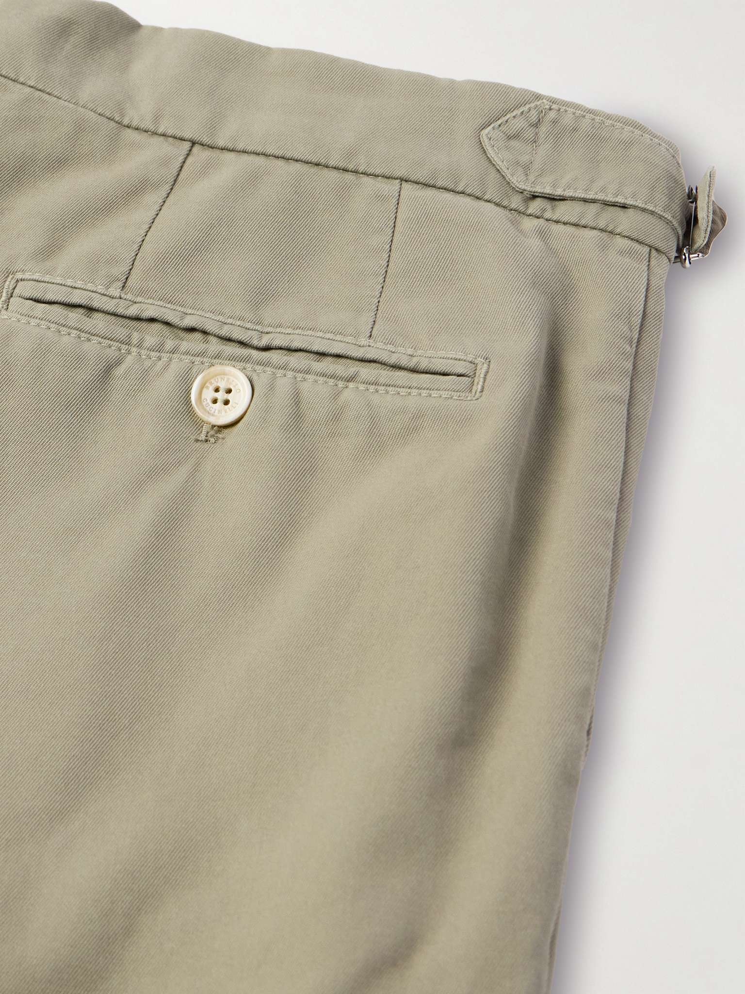 Straight-Leg Pleated Garment-Dyed Cotton-Twill Shorts - 5