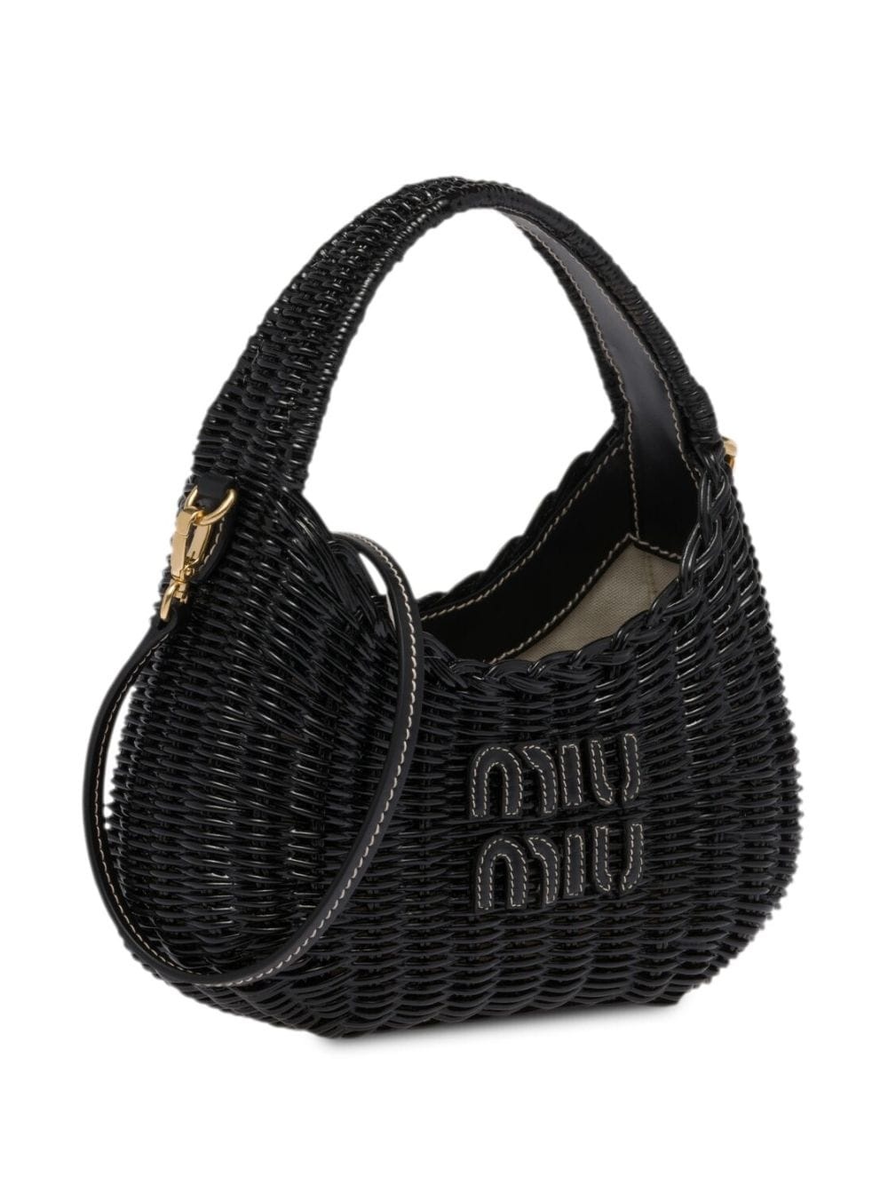 Miu Wander wicker shoulder bag - 5