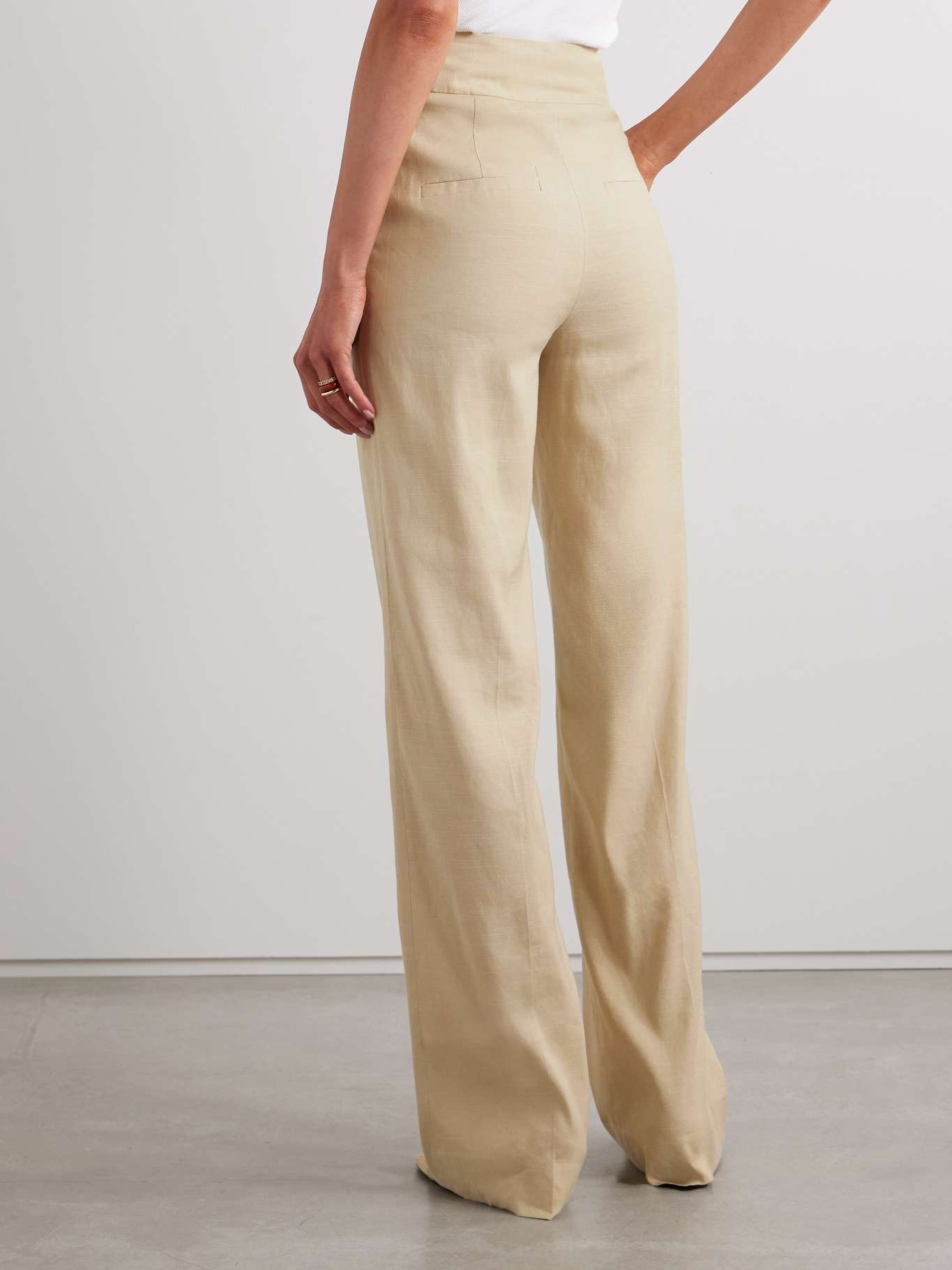 Cruz linen-blend wide-leg pants - 4