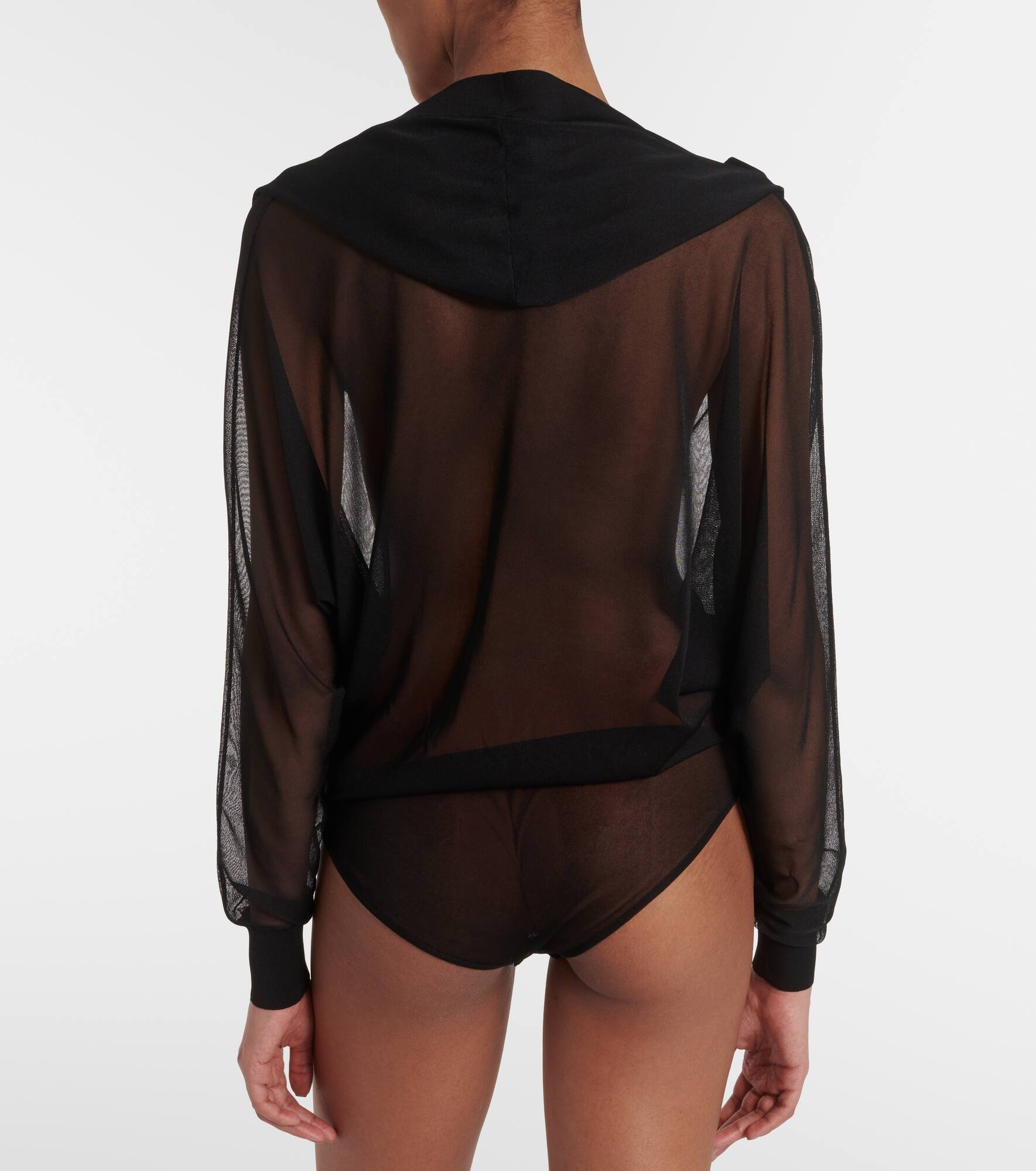 Sheer hooded bodysuit - 4