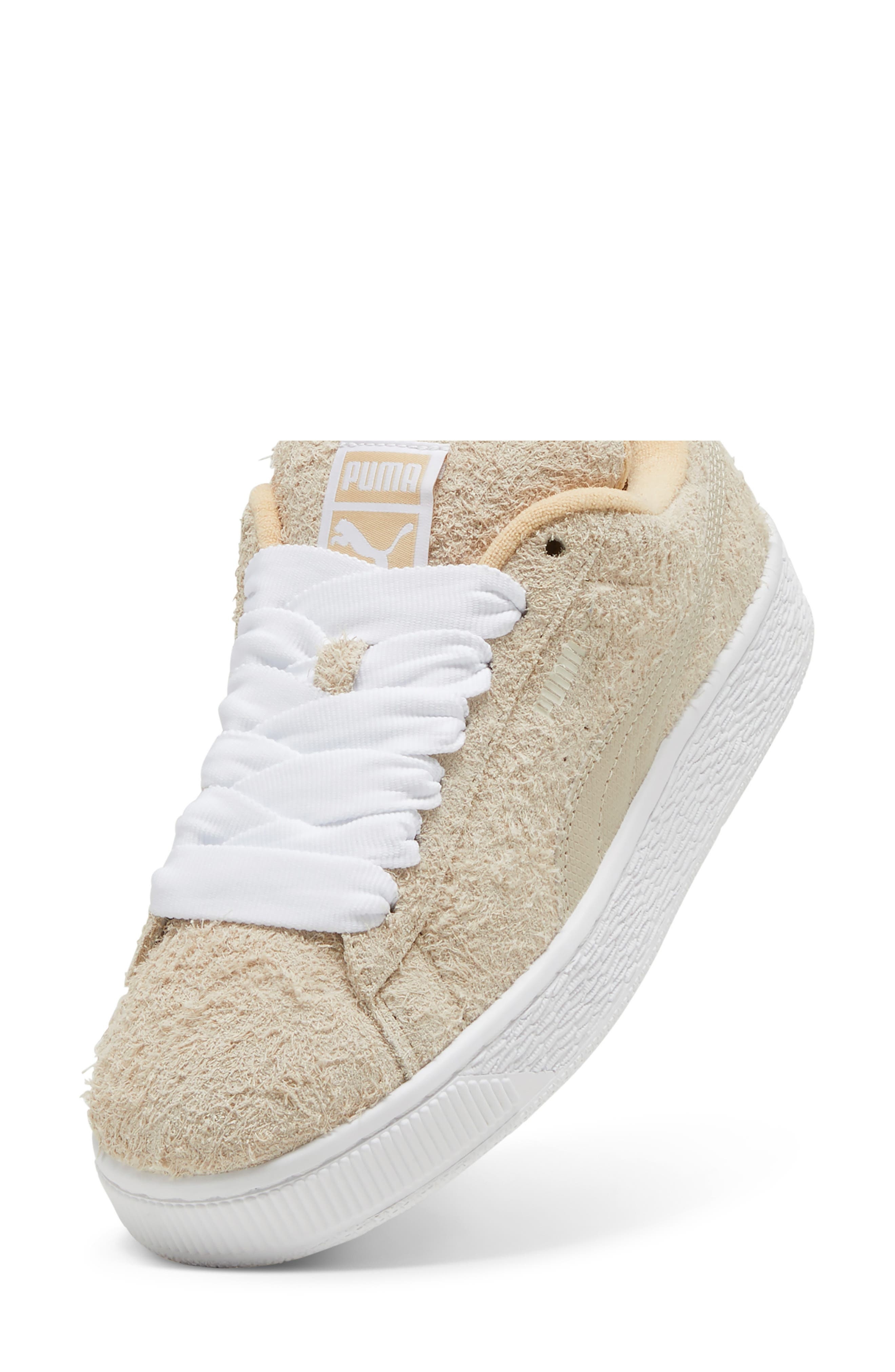 PUMA Suede XL Hairy Sneaker in Alpine Snow-Puma White at Nordstrom - 6