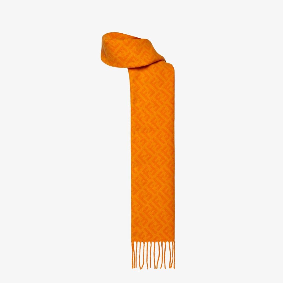 Orange knit scarf - 2