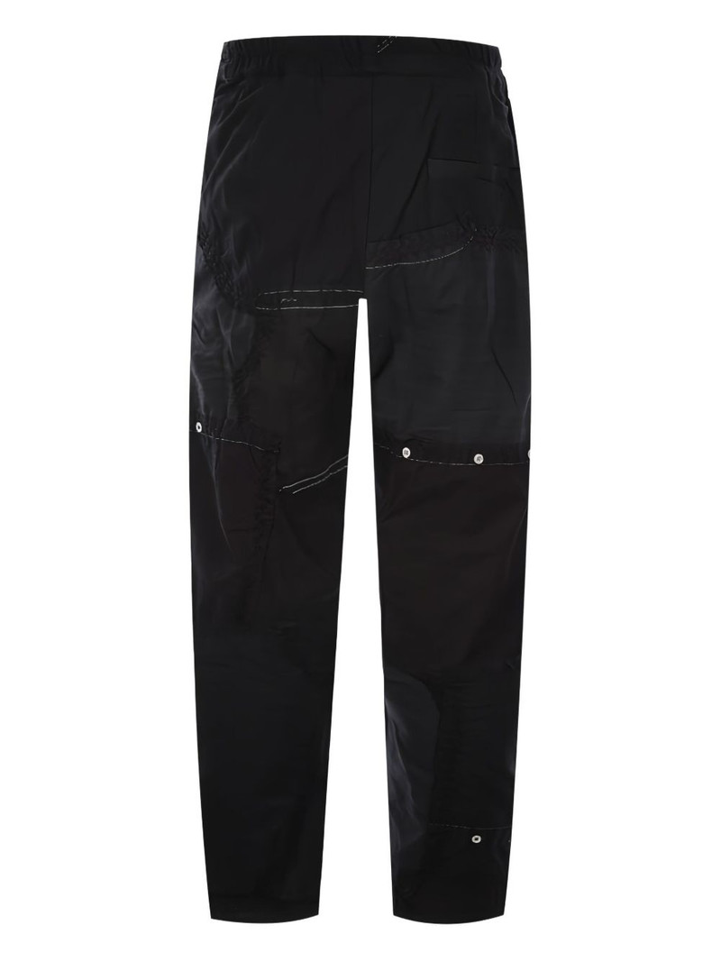 patchwork elasticated-waist straight trousers 1