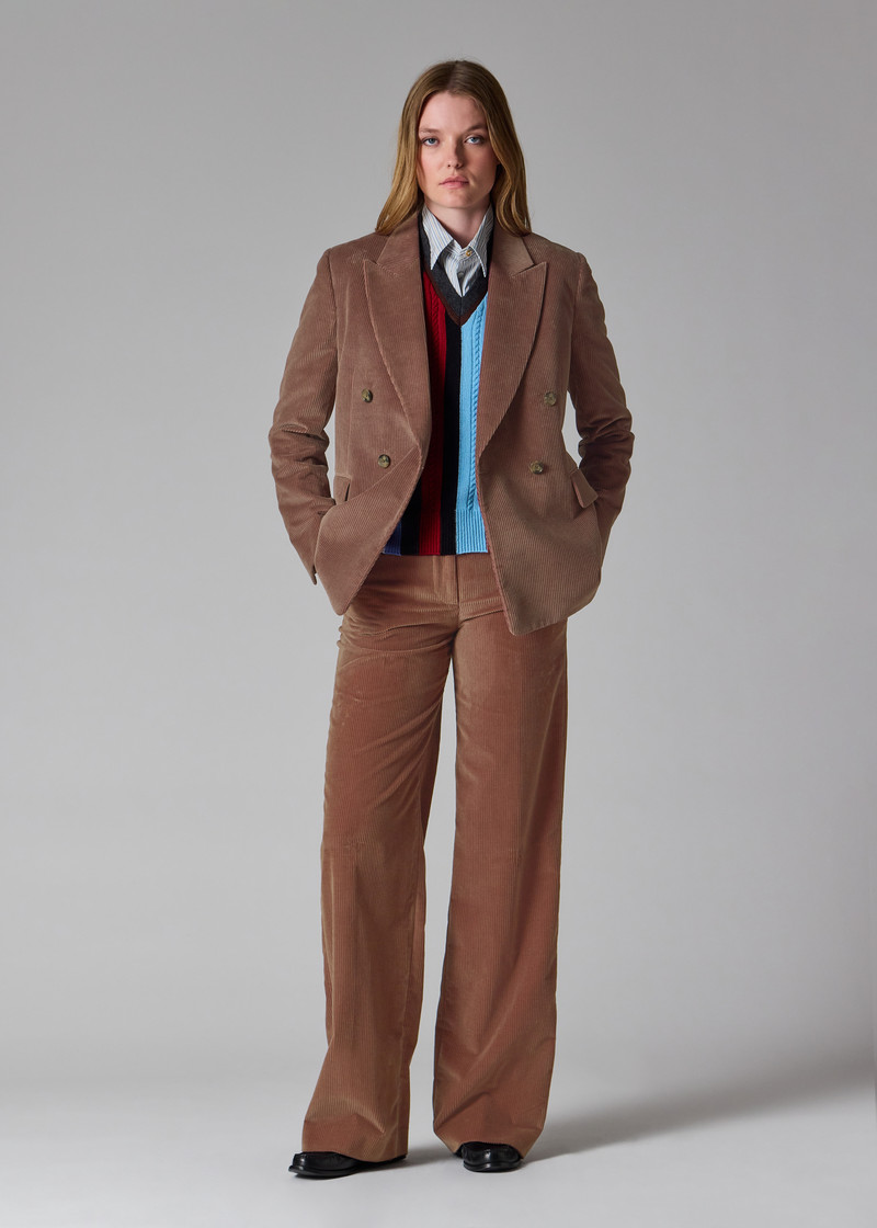 Women's Brown Cord Wide-Leg Trousers 4