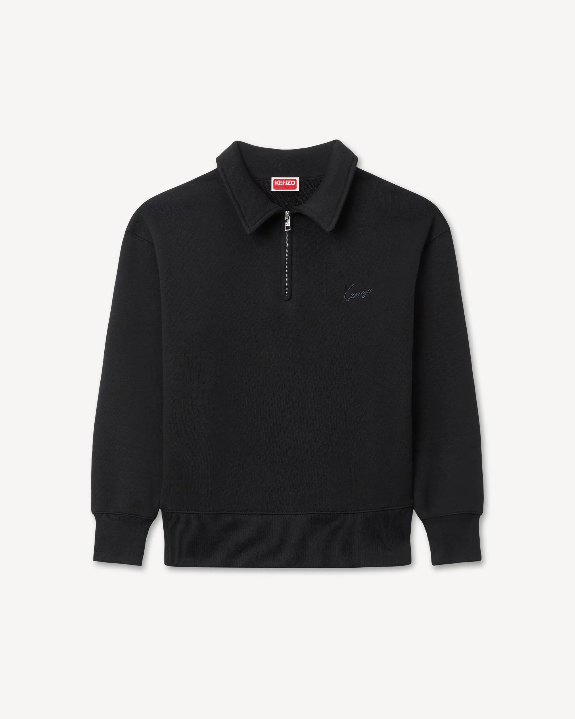 'KENZO Signature' half zip sweatshirt in cotton - 1