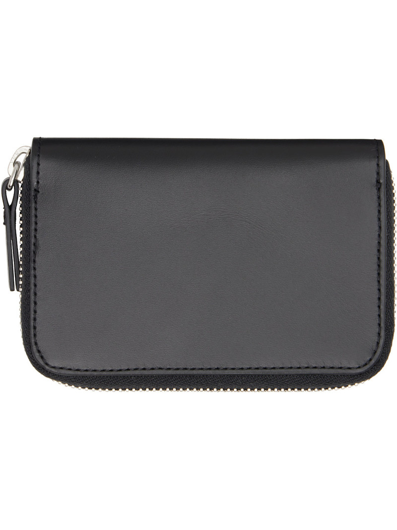 MM6 Maison Margiela Black Numeric Leather Zip Wallet outlook