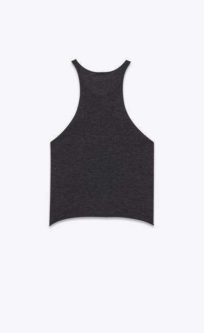 SAINT LAURENT sheer tank top in fine cashmere outlook