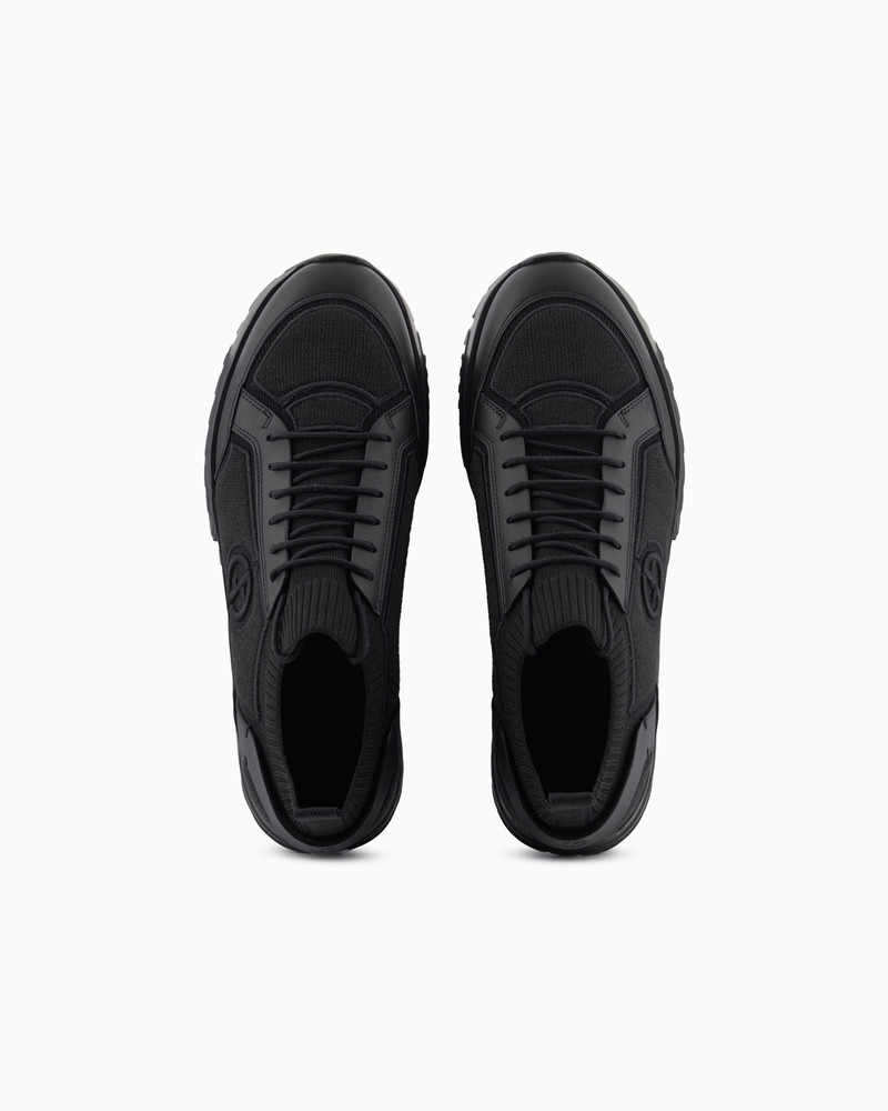 Knit-and-leather sneakers 3