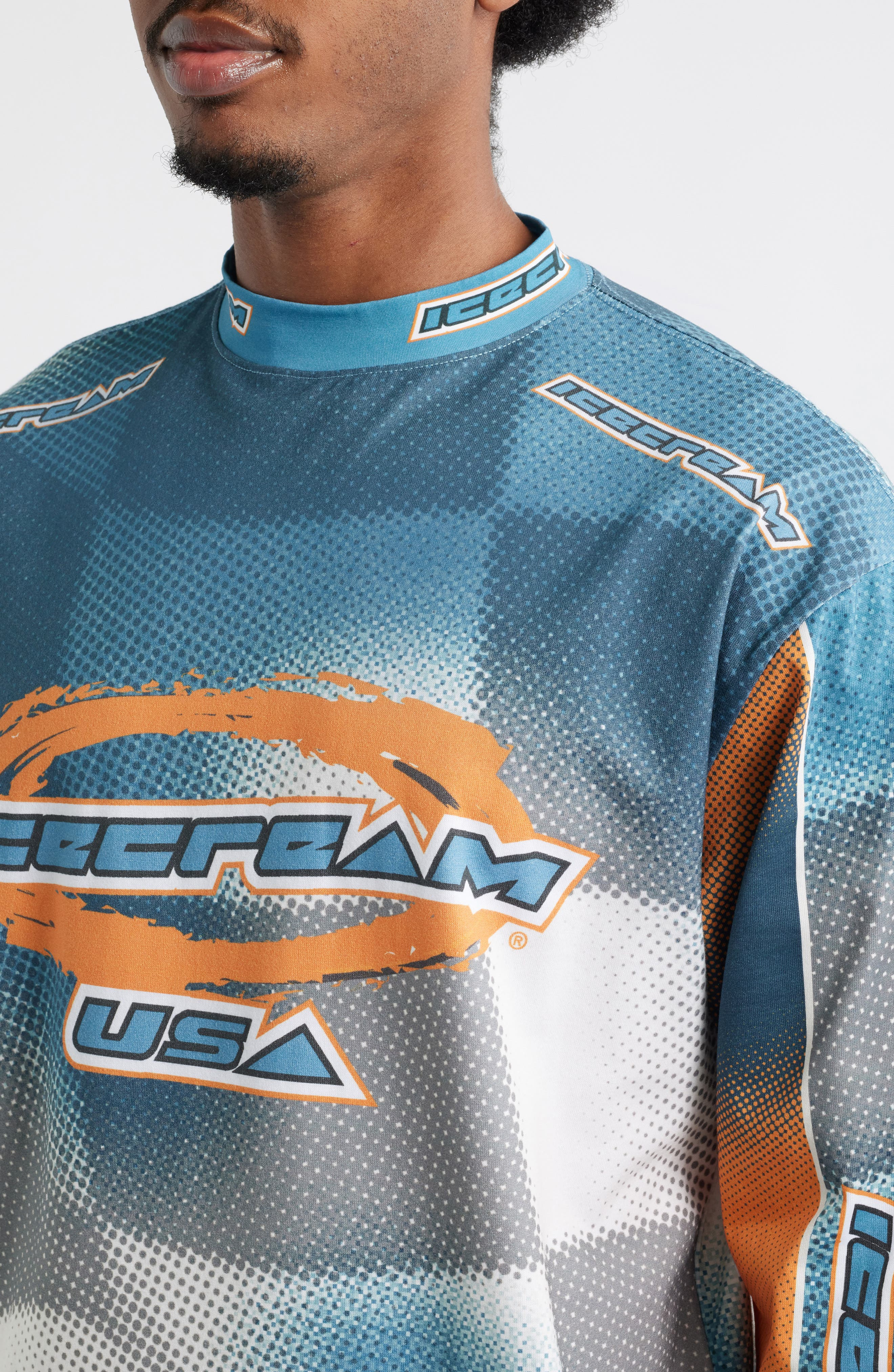 ICECREAM USA Graphic Long Sleeve Soccer Jersey in Caneel Bay at Nordstrom - 4