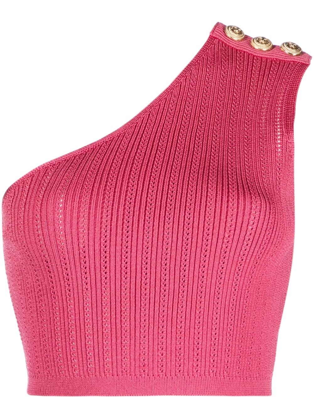 asymmetric buttoned knit top - 1