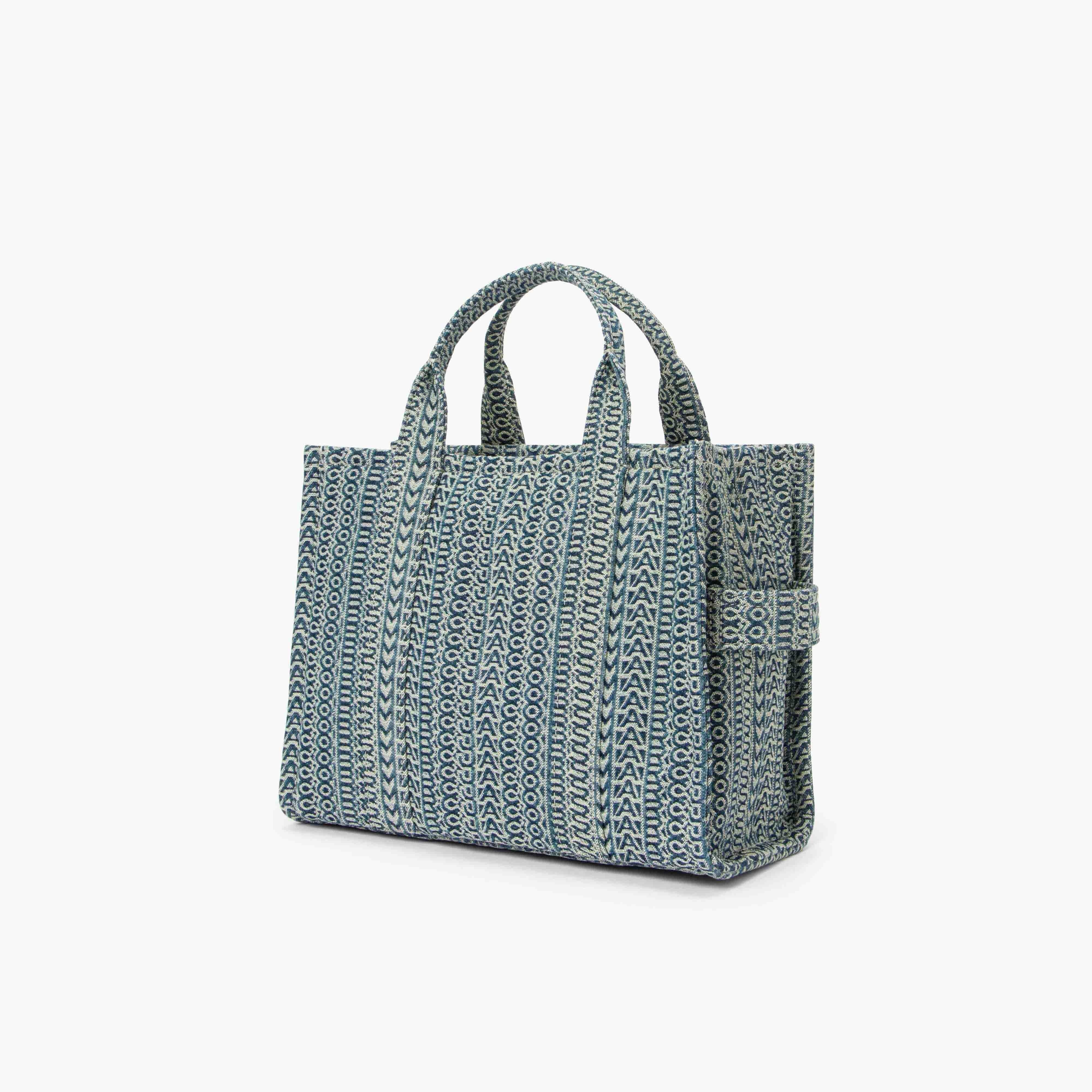 THE WASHED MONOGRAM DENIM MEDIUM TOTE BAG - 5