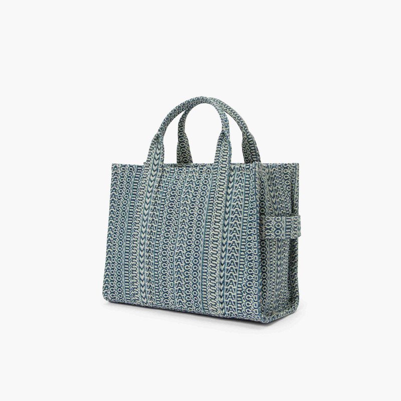 THE WASHED MONOGRAM DENIM MEDIUM TOTE BAG 5