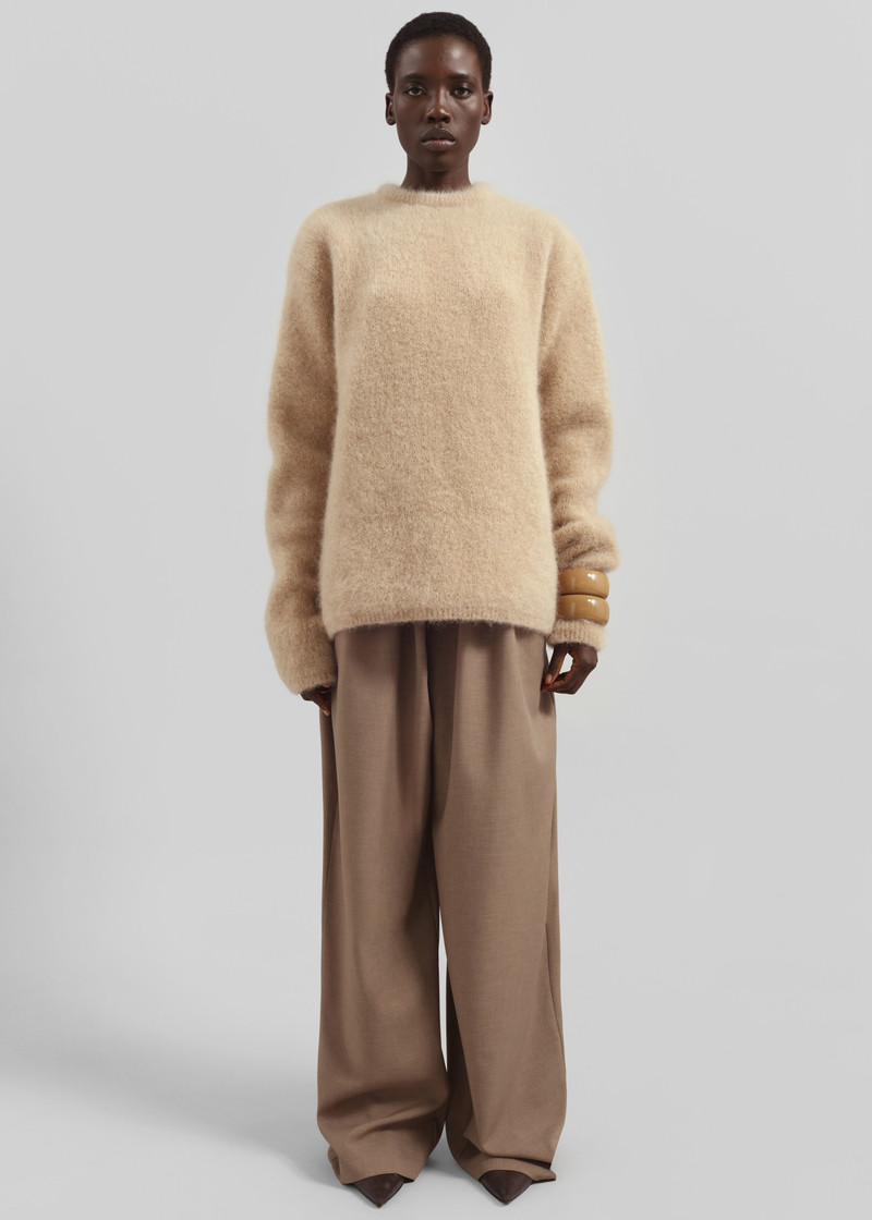 Ellery Mohair Crewneck Sweater - Beige 6