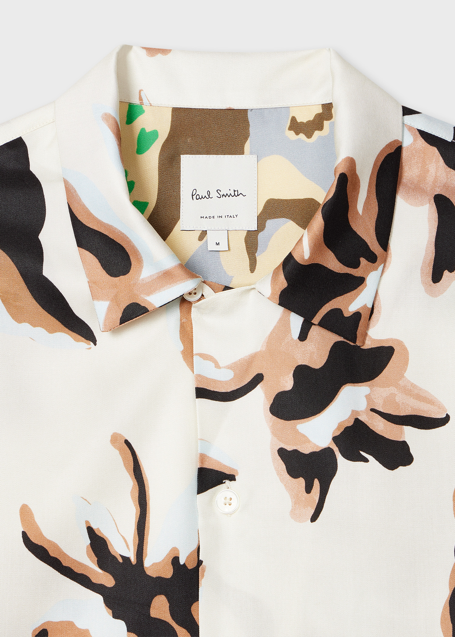 Ecru 'Bohemia' Print Short-Sleeve Shirt - 3