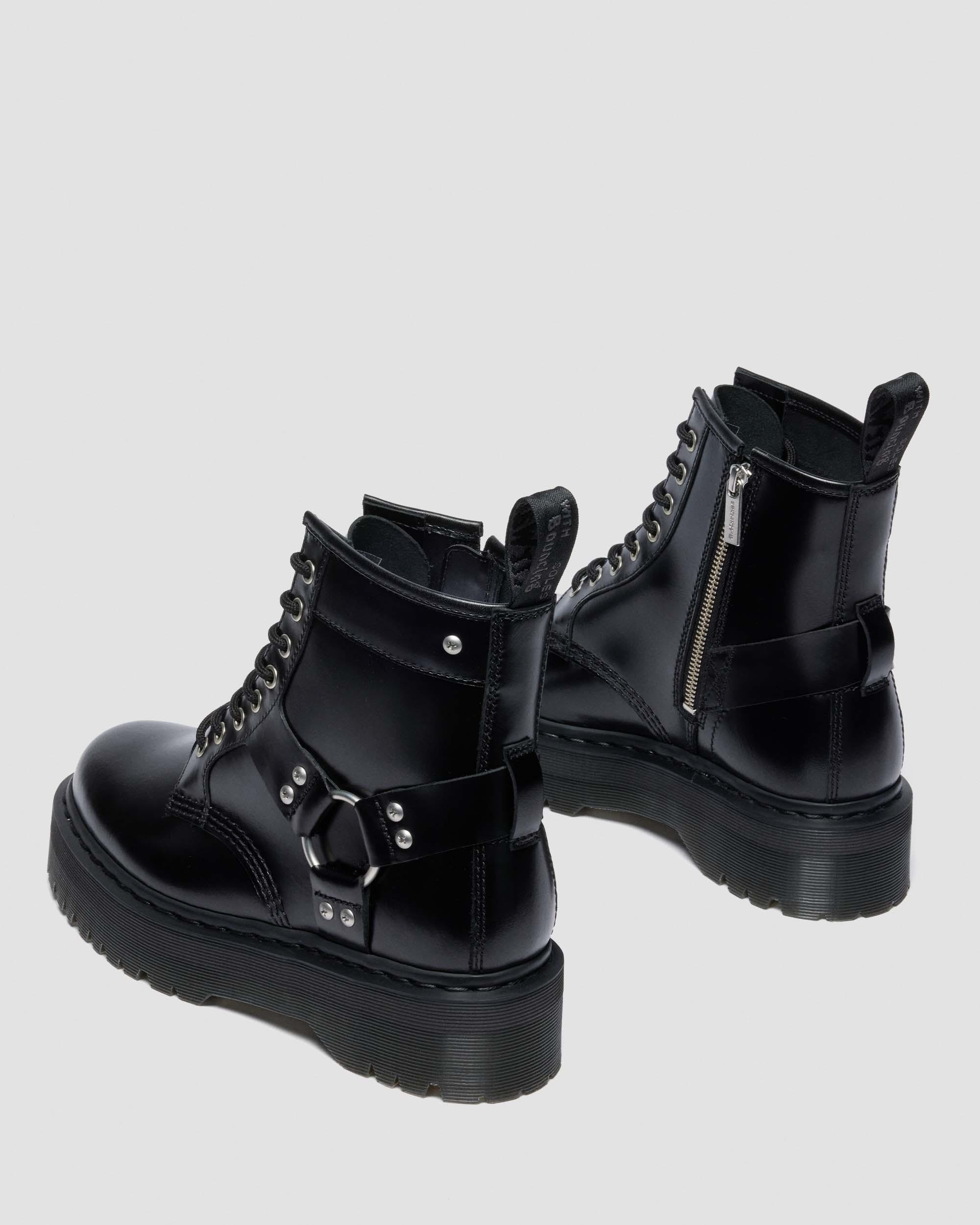 JADON HI HARNESS LEATHER PLATFORM BOOTS - 9