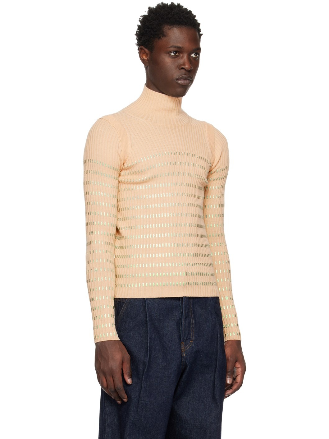 Beige 'The Cyber' Turtleneck - 4